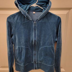 Uniqlo Plush Velour Hooded Jacket - Blue